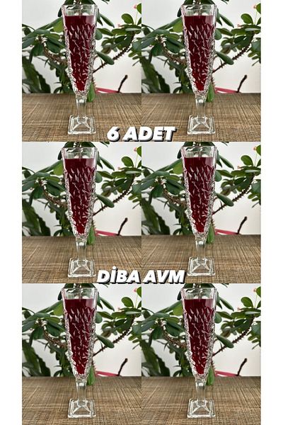 DİBA AVM كوب ماء كريستالي 130 مل - 6 قطع