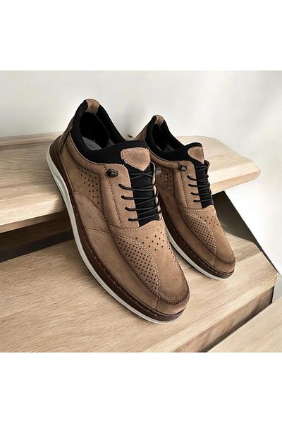 romex Μπεζ Nubuck Γνήσιο Δερμάτινο Αθλητικά Παπούτσια - Άνετα και με στυλ casual παπούτσια