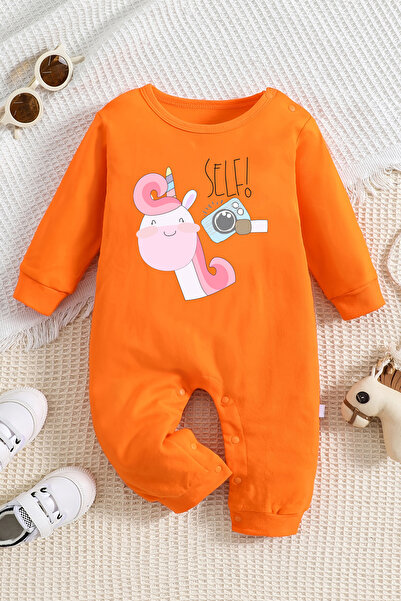 ADABEBEK Unicorn Printed Baby Girl Jumpsuit - 100% Cotton 22415
