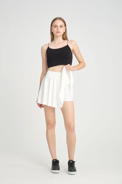mrmpro High Waist Flounce White Shorts Sports Skirt - Sea Shorts Skirt With