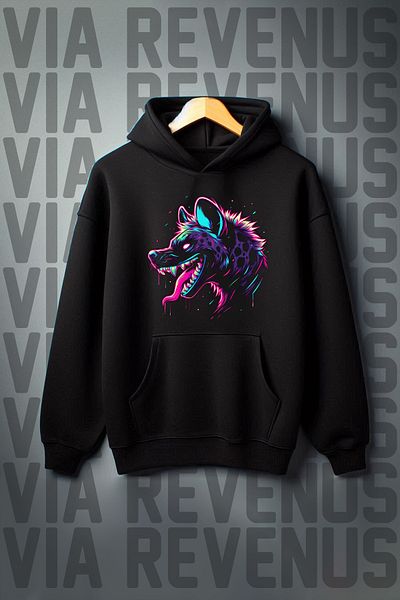 Vordevia Wide Fit - 3 Thread Black Hooded Sweatshirt - Backgammon Print and Kangaroo Pocket