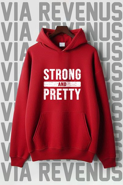 Vordevia Gym Printed 3 Thread Kangaroo Pocket Hooded Wide Fit Sweatshirt