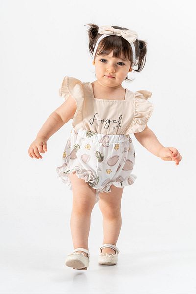 Jikko Baby Baby Girl Fruit Patterned Bandana Romper Jumpsuit