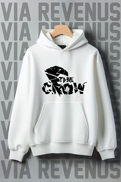 Vordevia Bela Sa kapuljačom - The Crow Štampano široka majica
