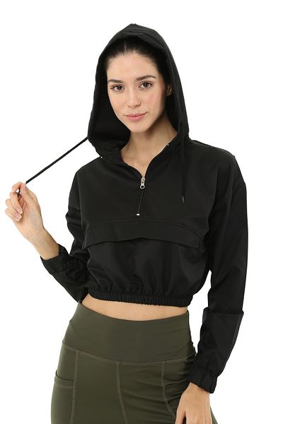 Scorp Alice Crop Hooded Women's Sweatshirt Black