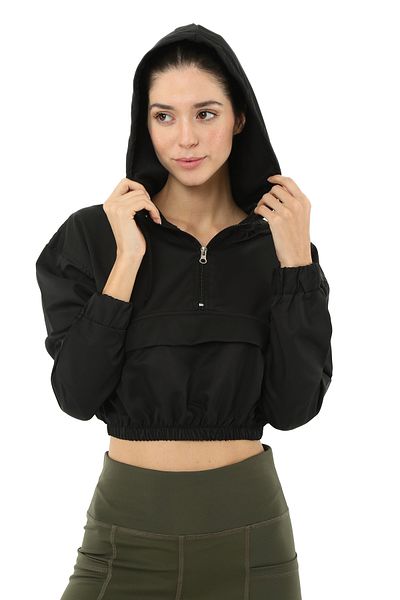 Scorp Alice Crop Hooded Women's Sweatshirt Black