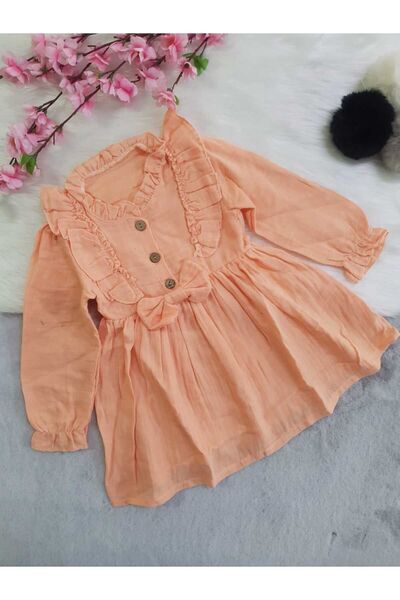 aden kids Lazac színű tavaszi álom ruha - 100% pamut muszlin,