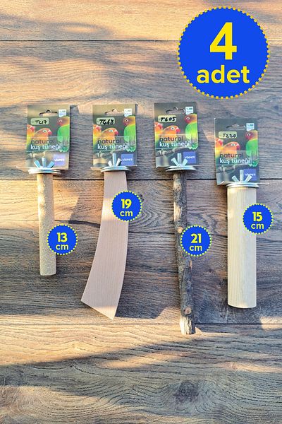 Vixpet Venty 4-piece Parrot Perch Set - Pedicure Perch Set | Sultan, Monk, Budgie, Forpus, Lori - M218
