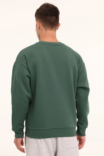 lumberjack Мъжки спортен суитшърт с кръгло деколте Oversize - Изумрудено зелен, MB ROS HS108