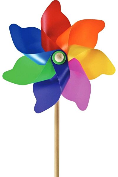 Horasan Ticaret Rüzgar Gülü Gökkuşağı 7 Kanat 38 cm