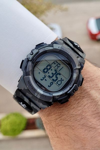 Daniel Klein Digital Men's Wrist Watch with Adjustable Cord in Grey Color Dkgnct1358