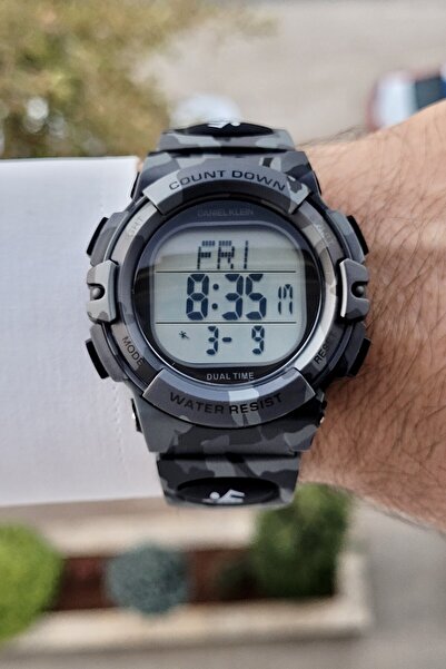 Daniel Klein Füme Renk Alarm Kronometre ve Işıklı Dijital 2 Yıl Garantili Erk...