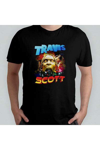 Pixxa Μοντέλο T-Shirt Travis Scott Crew Neck 100% βαμβακερό - 1