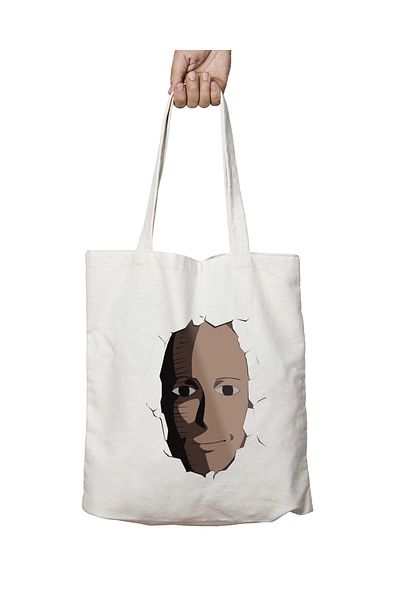 ART HEDİYE One Punch Man Saitama Face - Μόνιμη και πλενόμενη υφασμάτινη τσάντα ώμου