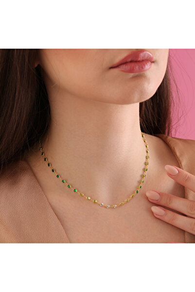 Queen Silver Jewelry 925 ayar gümüş. zirkon taşlı beyazdan koyu yeşile renk g...