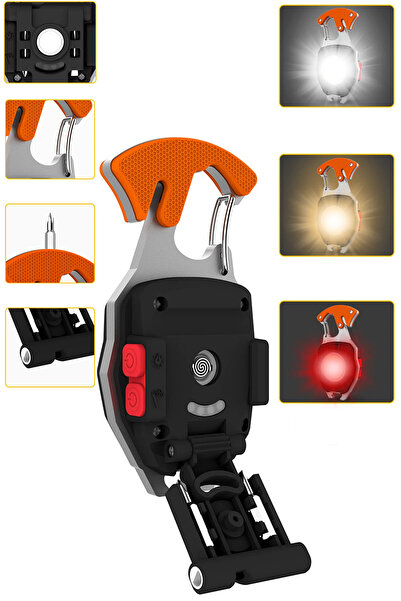 TechnoStation 500 Lümen Çok Amaçlı Acil Durum Aleti Kamp Işığı Çakmak Tornavi...