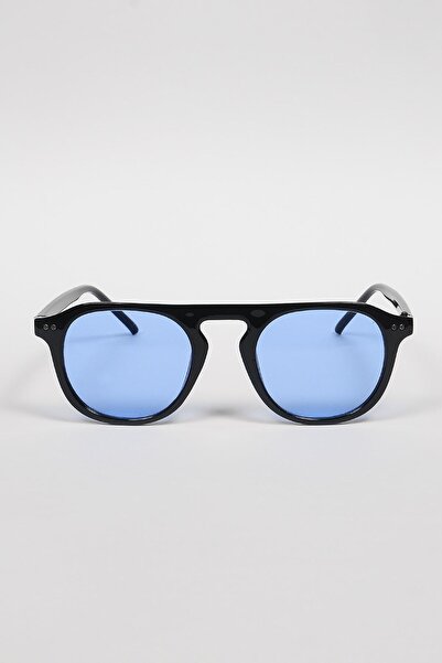 Zevahir Unisex Mavi Camlı Yuvarlak Güneş Gözlüğü
