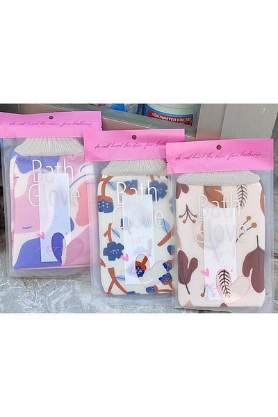 BATH GLOVE Shower Pouch Inner Non-Fiber Pouch New Generation Microfiber Pouch 3 PCS