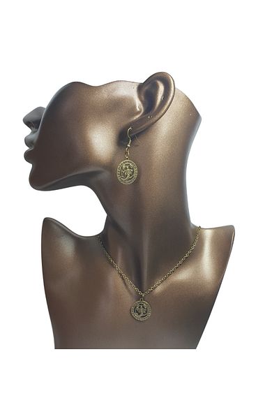 Ororabutik 25mm Scorpio Figured Necklace and Earring Set