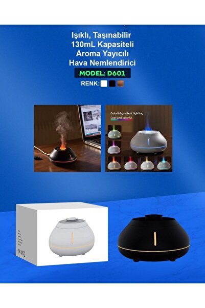 Blic Rose Teknoloji Işıklı Taşınabilir 130ml Kapasiteli Aroma Yayıcılı Hava N...