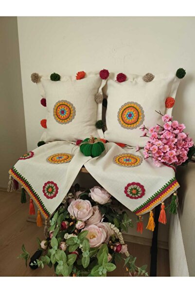 chsdizaynn Masa örtüsü kırlent kılıfı