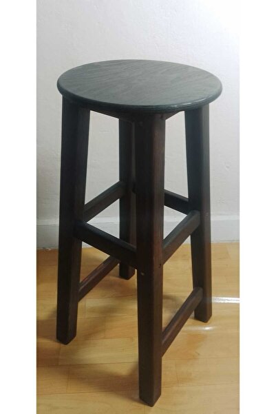 Arbre Ahşap Bar Taburesi - 70 cm - Koyu Ceviz Renk iskelet  - Oturma yeri renk varyantlı