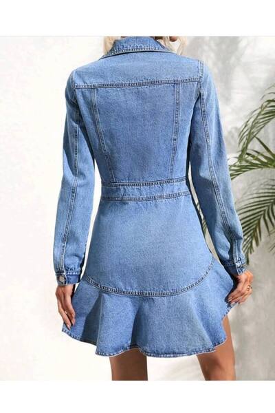 WellSoft Μπροστινό τζιν φόρεμα με κουμπιά