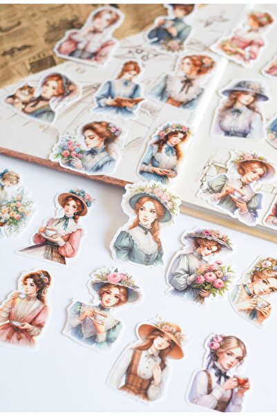 sticker Victorian Women (26 ADET) / Vintage Scrapbook & Planner