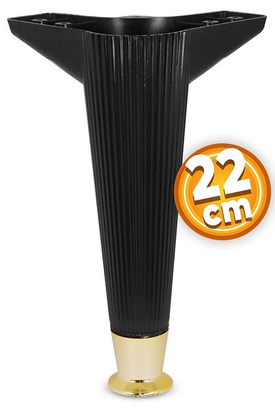Badem10 Picioare Consolă 22 Cm - Mobilier Aur Negru Canapea Fotoliu Picioare Unitate Tv