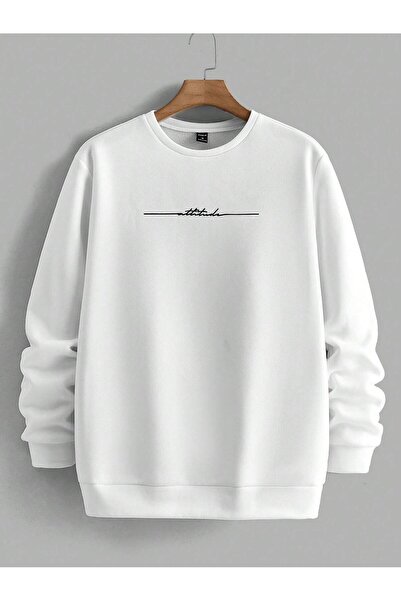 SeusCraft Hanorac de iarnă Attitude Oversize, gros, cu imprimeu alb, decolteu...