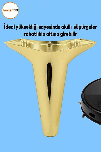 Badem10 Aspen Mobilier de lux Canapea Fotoliu Unitate TV Consolă Picior Picioare 20 Cm Aur Aur Plastic 4 Buc
