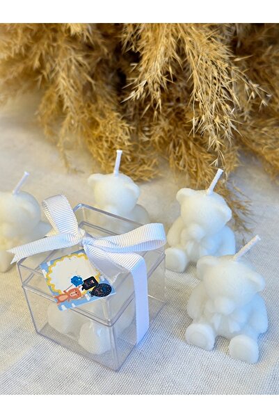 Tatlı Telaşlar AYICIK ŞEKİLLİ MUM MİKA KUTULU HEDİYELİK 10 ADET ÇOCUK BEBEK D...