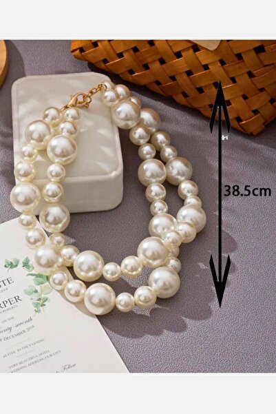 PETEK AKSESUAR 2 L İ Incili Çoklu Choker Kolye