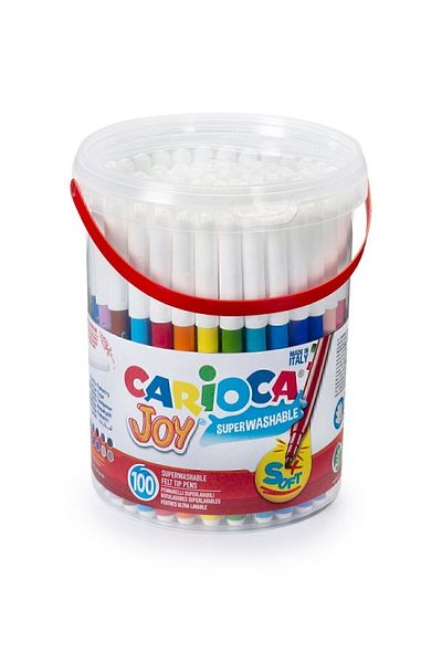 CARIOCA Joy Super Washable Felt Tip Crayons 100pcs Bucket