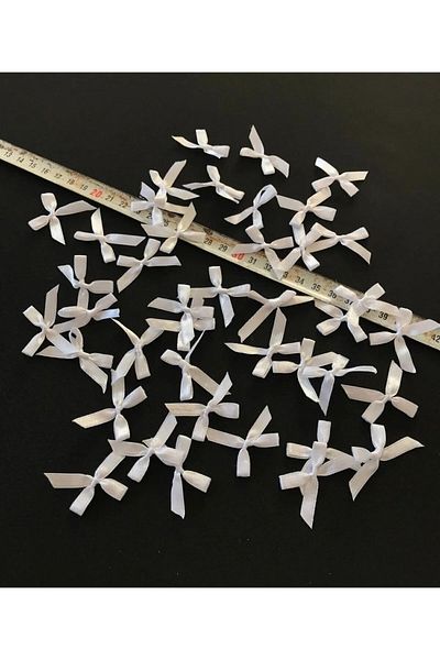 Filitask White Satin Bow - 6 mm Ribbon, 100 Pieces