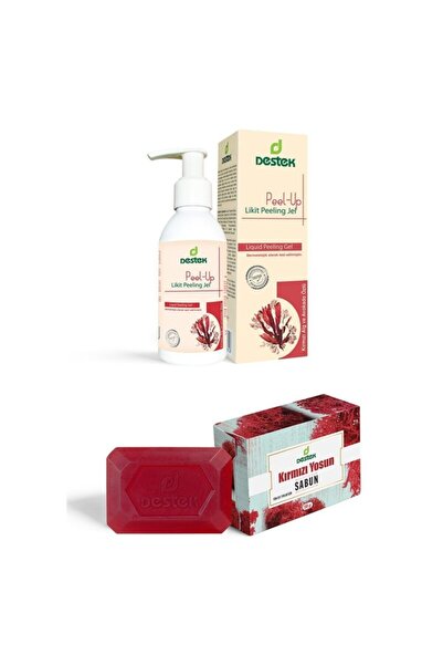 Destek Peel-up Likit Peeling Jel Ve Kırmızı Yosun Sabunu 2'li Set