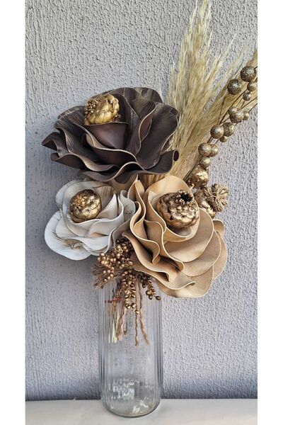 kutmen LATEKS EL YAPIMI VAZO DAHİL YAPAY ÇİÇEK