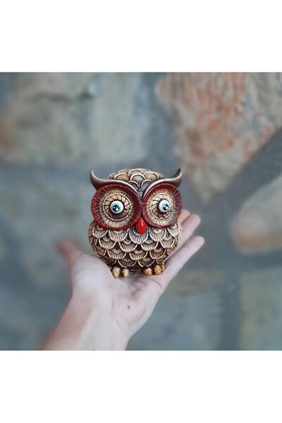 Atölye Dekupaj Baykuş Biblo Kahverengi