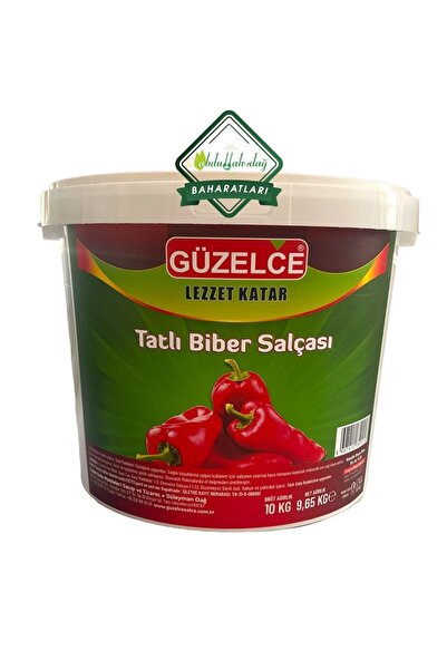 Güzelce Hacıoğlu Baharat Hatay Yöresel Doğal Biber Salçası Acısız Tatlı 10 Kg Kova