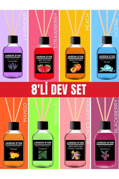 JARDIN D'OR 8'Lİ -ÇUBUKLU ODA KOKUSU-REED DIFFUSER 50 ML X 8 ADET