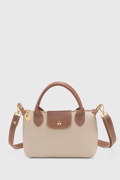 Housebags Κρεμ πολυχρηστική δερμάτινη τσάντα χιαστί PU
