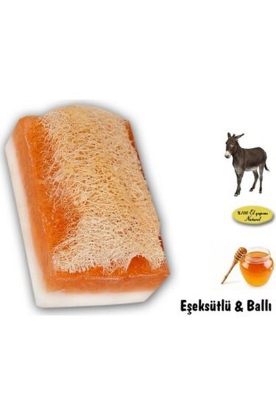 ışıkhan gıda 100% Natural Handmade Donkey Milk Honey Fiber Soap 120 gr 100% Natural Handmade