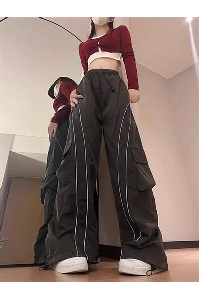 DEEFWEAR Y2k Unisex Αλεξίπτωτο Φούτερ και Παντελόνι - Λεπτομέρεια ρίγες