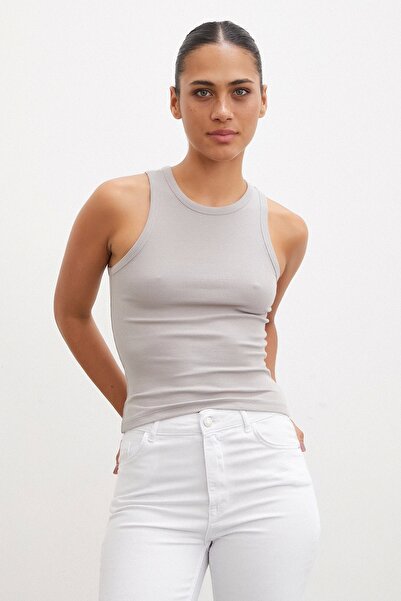 Never more Stone Color Crew Neck Ball