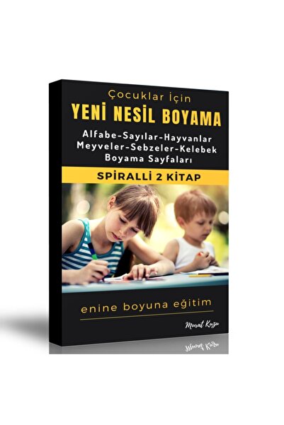 Enine Boyuna Eğitim New Generation Coloring Book Set for Children (2 Books wi...
