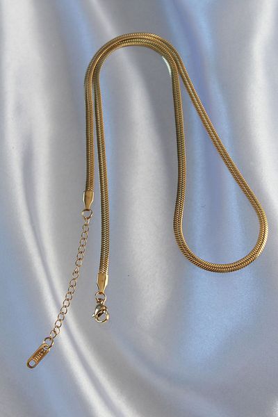 REBORN DESIGN Gold Colored 316L Steel Snake Chain Necklace