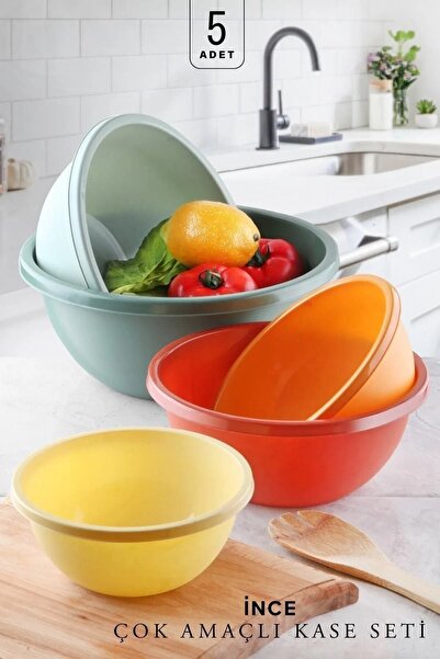 Pink Cat Kitchen 5 Adet Badya Yuvarlak Leğen Iç Içe Set Kova Fma729205