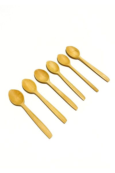 Kitchen Mania Boxwood 6 Piece Tea Spice Spoon Wooden Spoon
