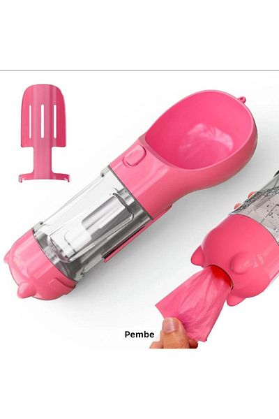 Glipet Pink Water Bottle - 300 Ml, Multifunctional