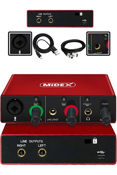 Midex Cxn-30 Paket-6 Stüdyo Ses Kartlı Condenser Mikrofon Ses Yalıtım Paneli Ayaklı Stand Seti